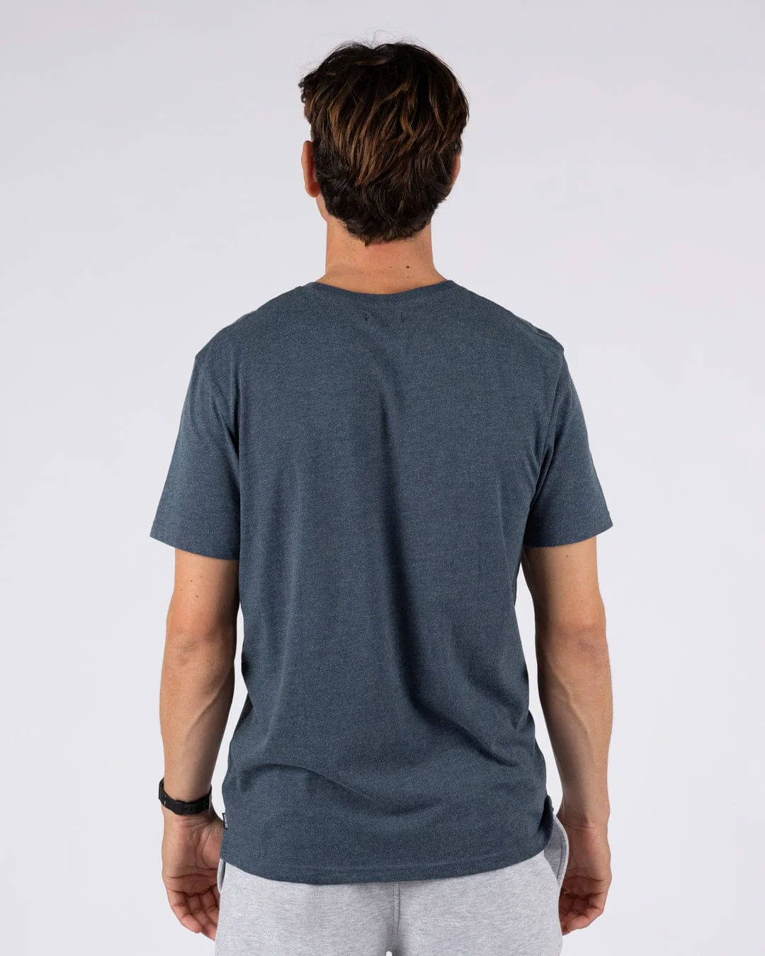Essential Mens Short Sleeve T-Shirt in Blue Marl - Image 3