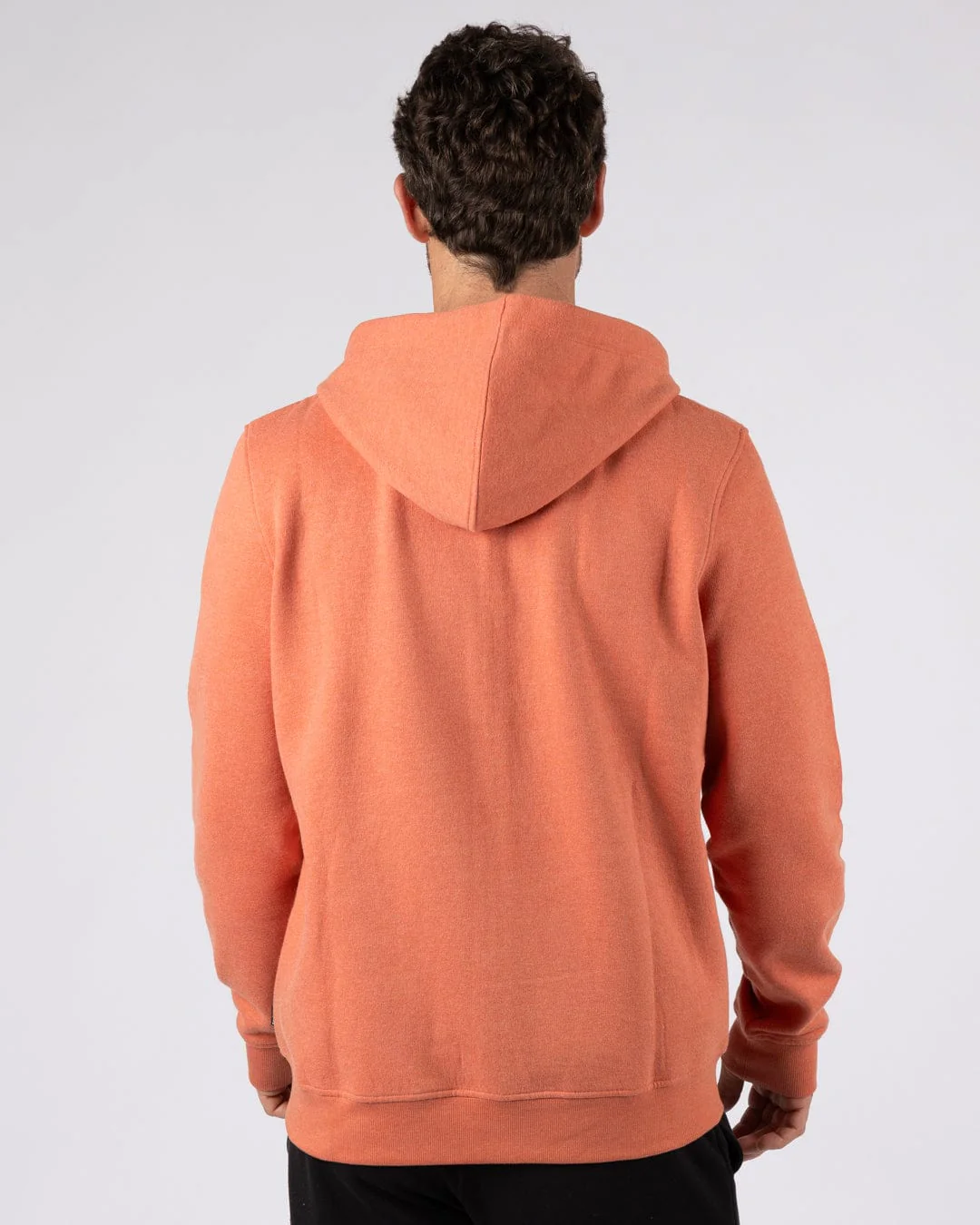 Essential Mens Zip Hoodie in Orange - Image 5