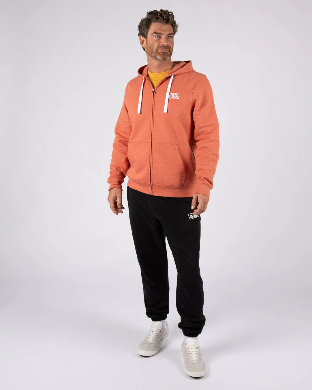 Essential Mens Zip Hoodie in Orange - Image 6