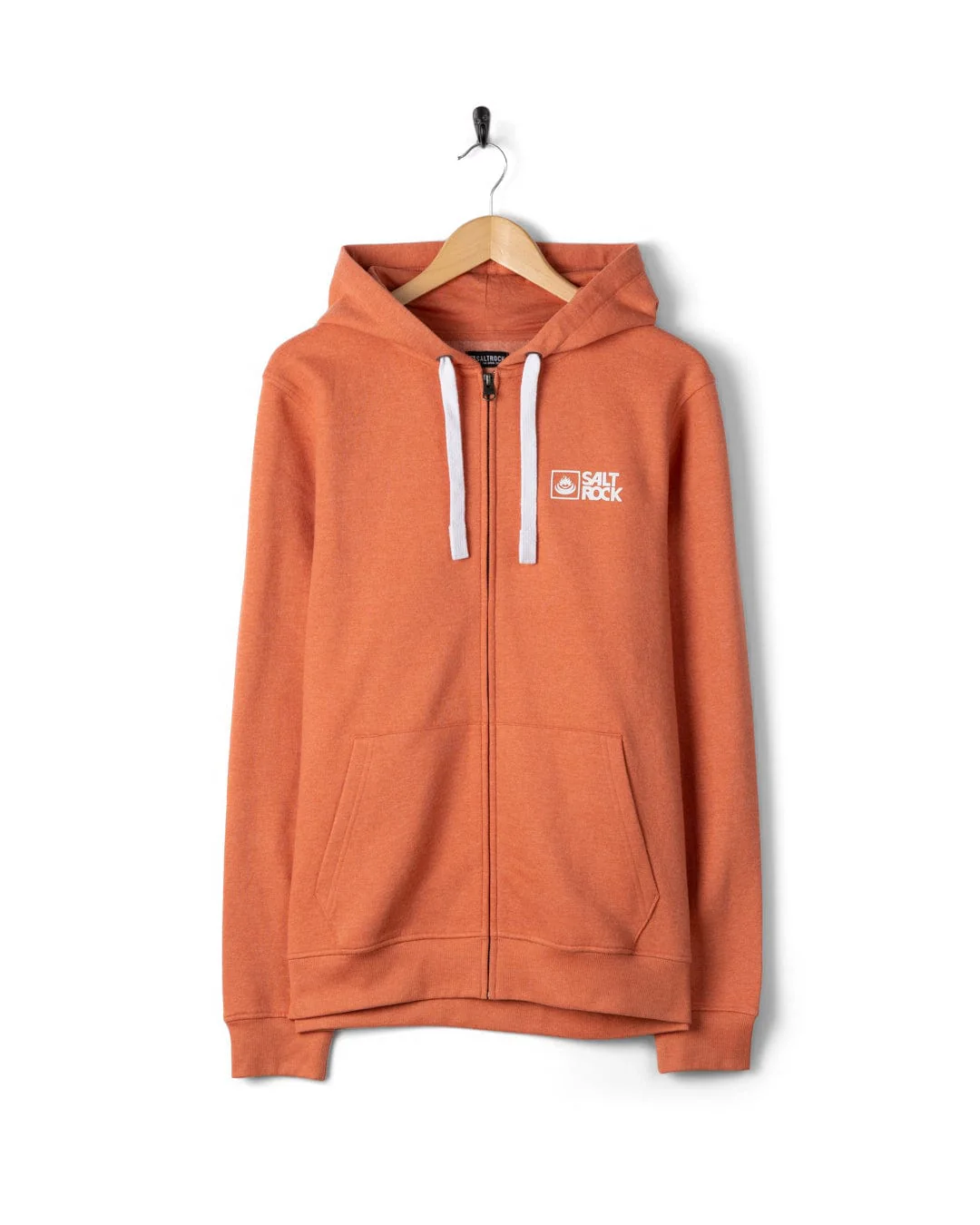 Essential Mens Zip Hoodie in Orange - Image 8