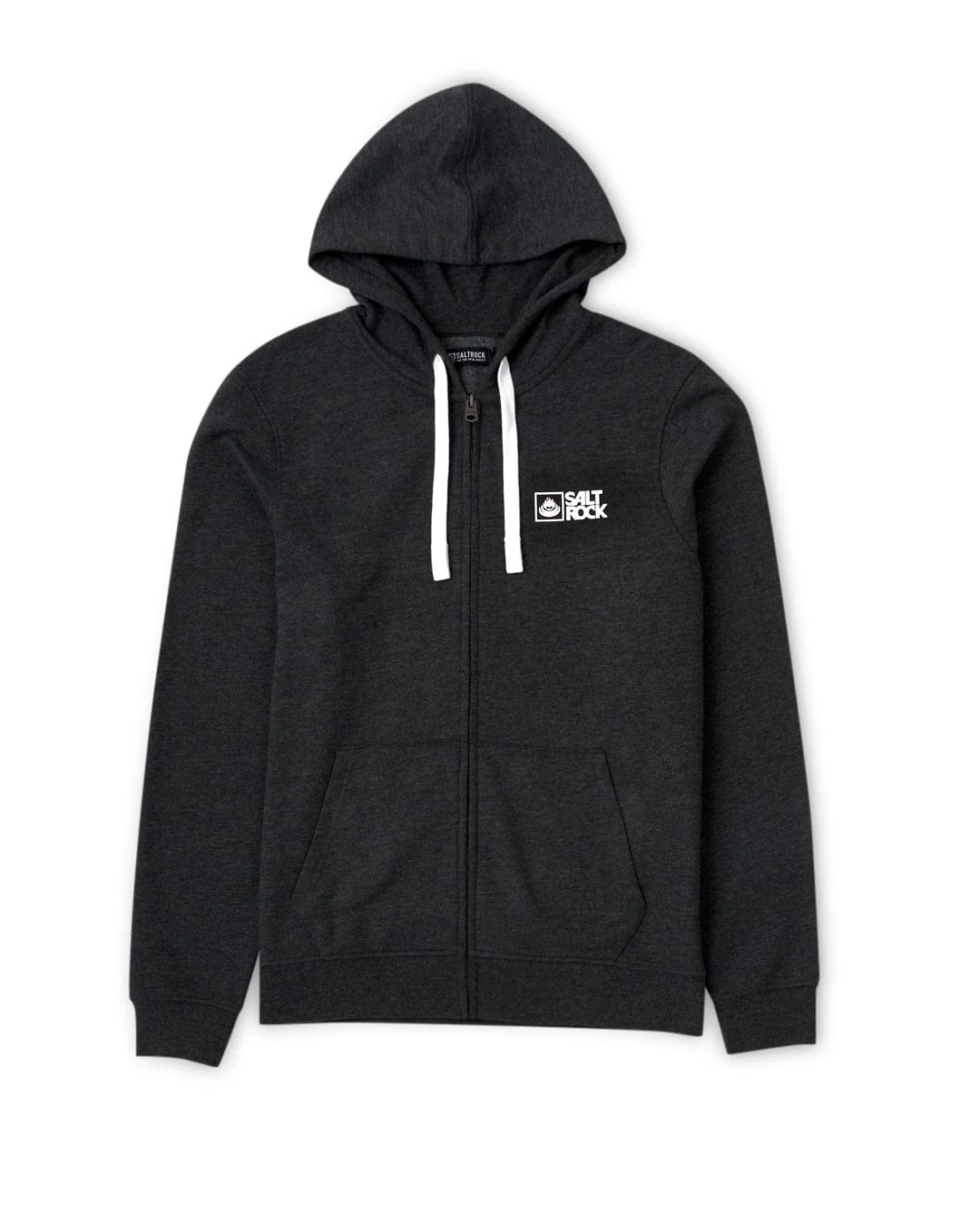 Essential Mens Zip Hoodie in Dark Grey - Image 5