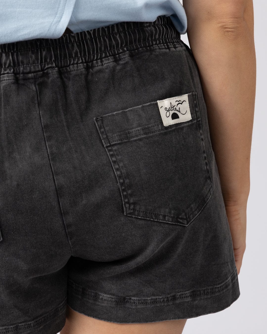 Santano Womens Short in Washed Black - Image 6