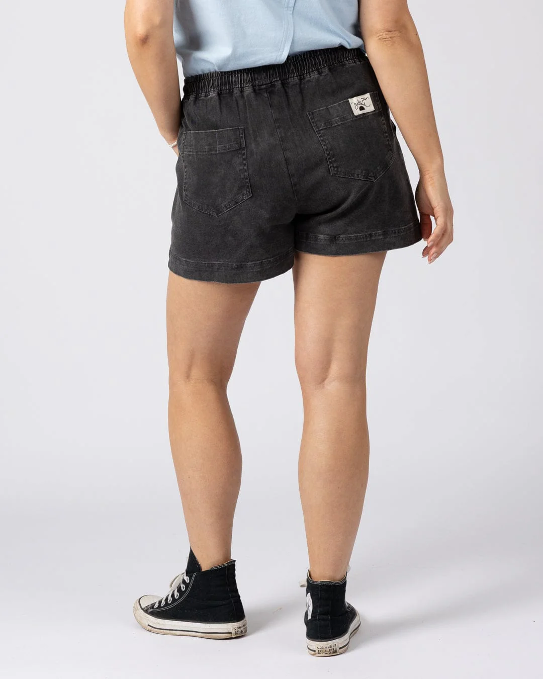 Santano Womens Short in Washed Black - Image 8