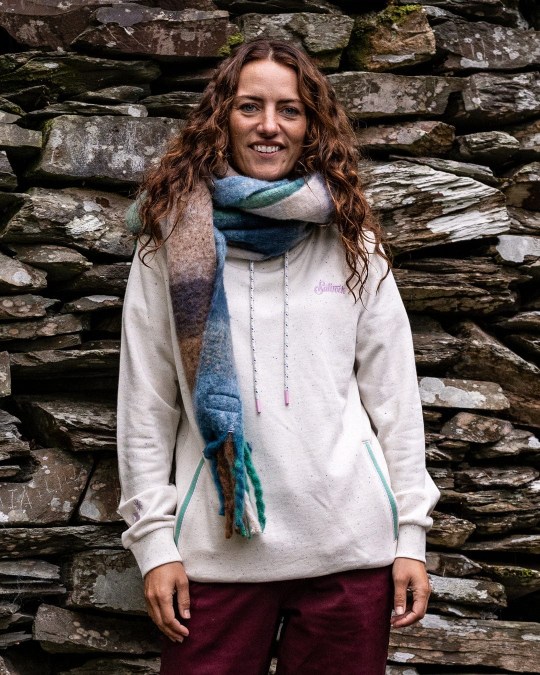 Sara Womens Sweatshirt in Cream - Image 3