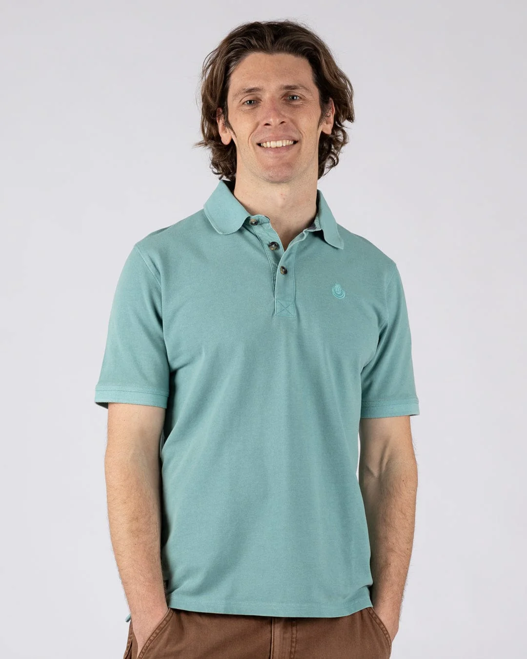Seb Mens Short Sleeve Polo in Light Blue
