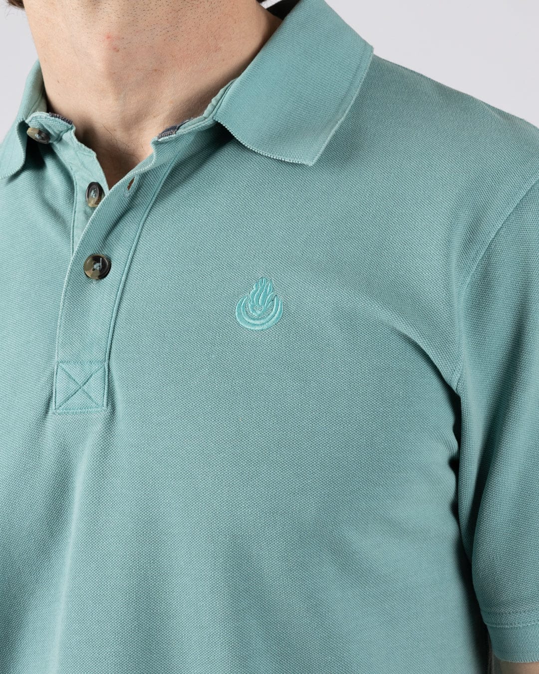 Seb Mens Short Sleeve Polo in Light Blue - Image 2