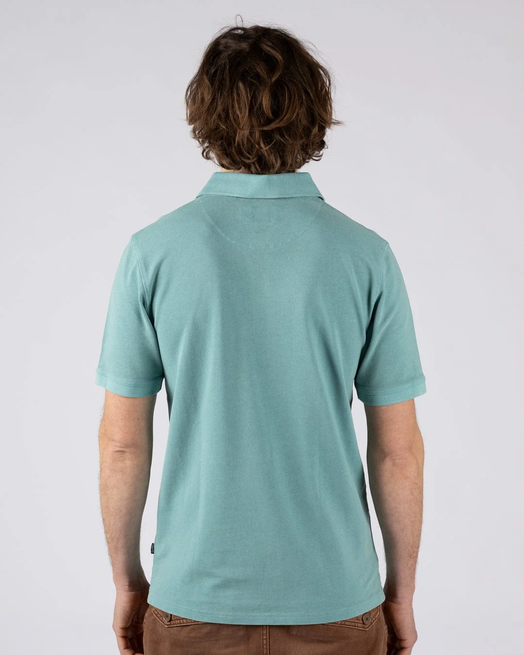 Seb Mens Short Sleeve Polo in Light Blue - Image 3
