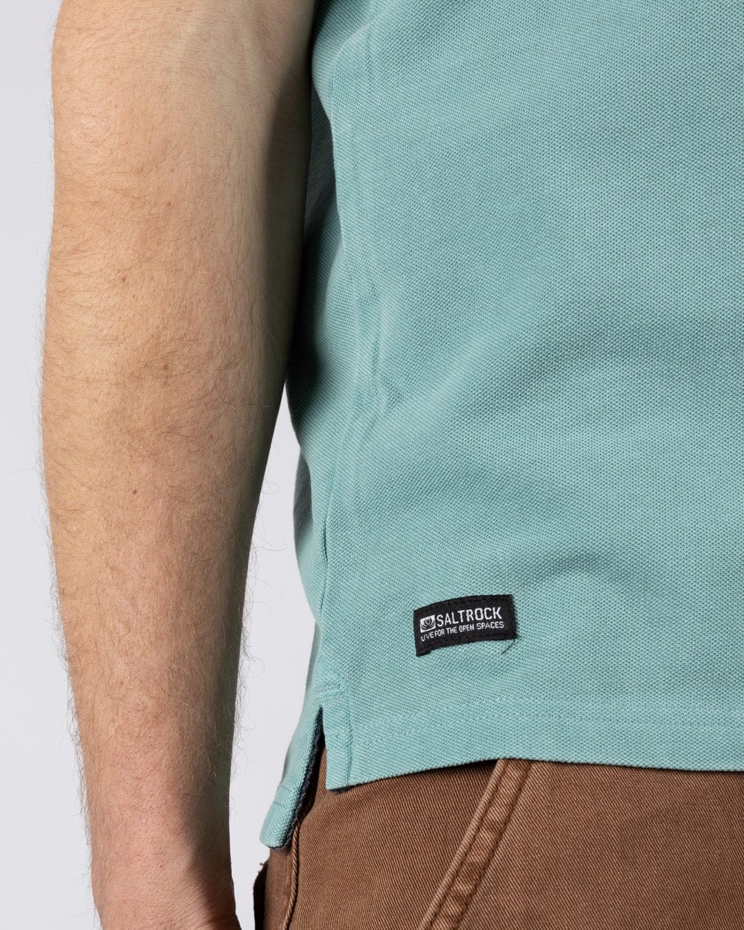 Seb Mens Short Sleeve Polo in Light Blue - Image 4