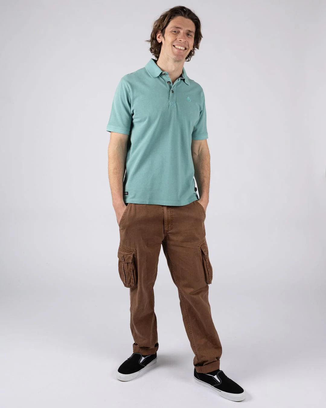 Seb Mens Short Sleeve Polo in Light Blue - Image 5
