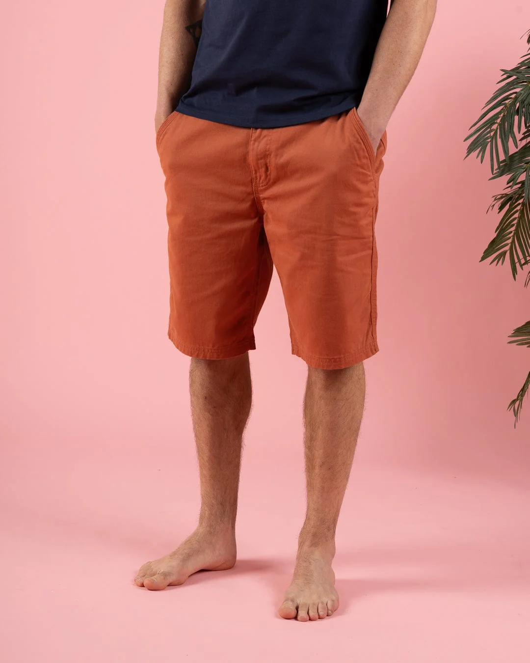 Sennen Mens Chino Short in Orange - Image 2