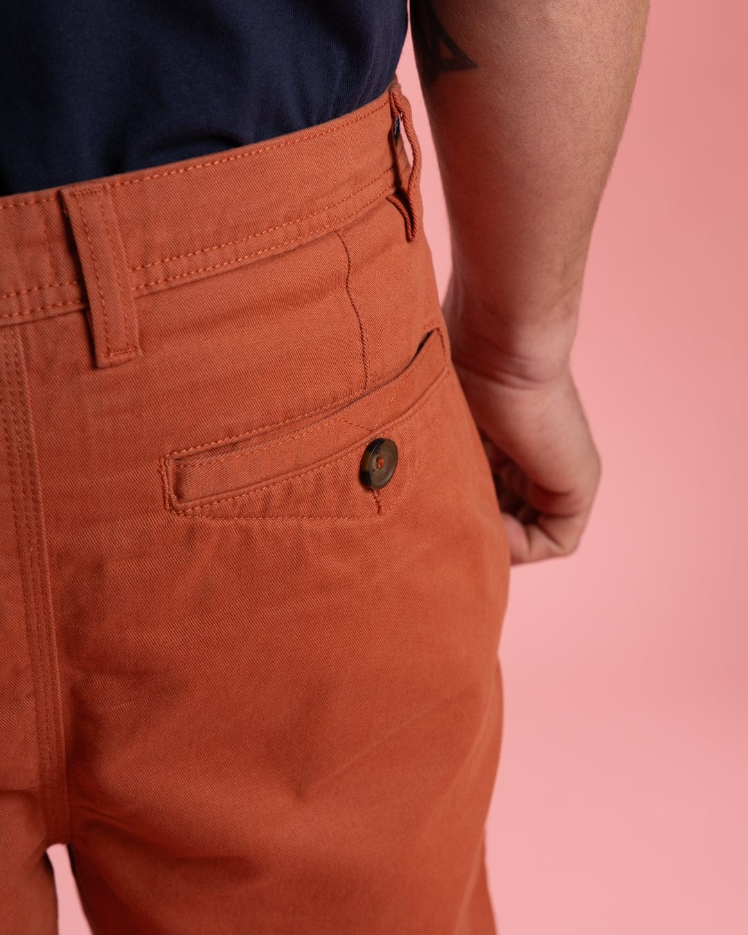 Sennen Mens Chino Short in Orange - Image 8