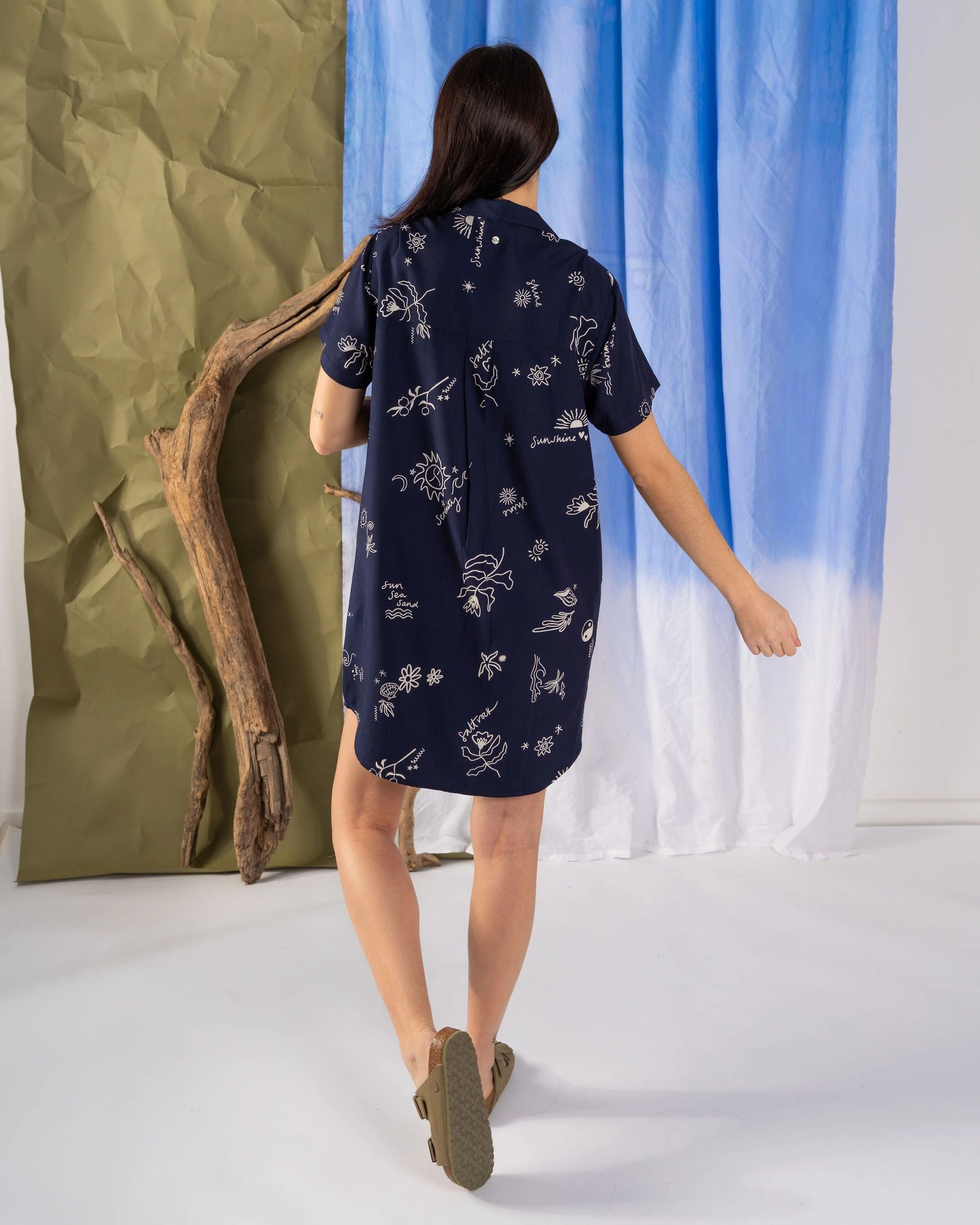 Serenity Womens Shirt Dress in Blue - Image 10
