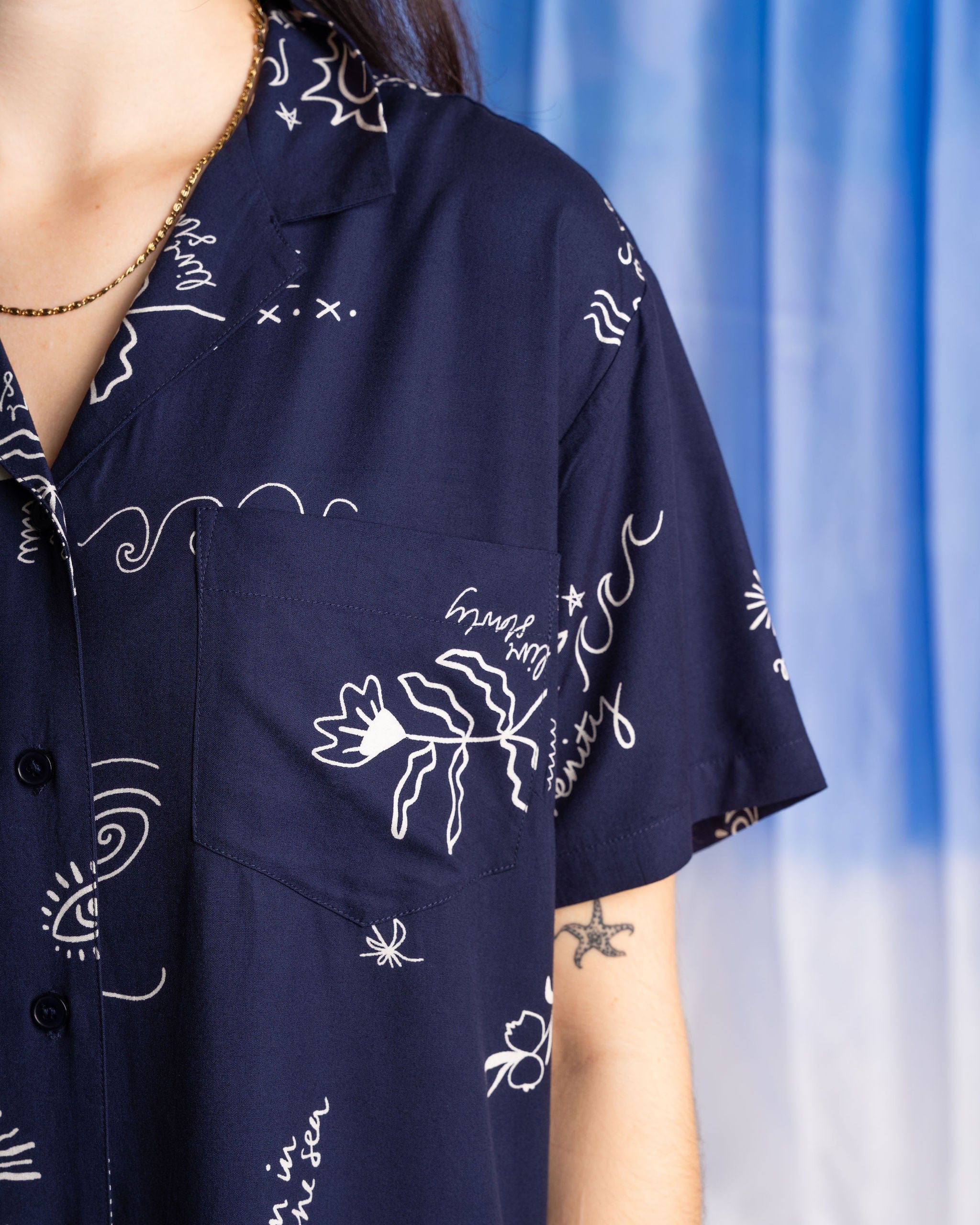 Serenity Womens Shirt Dress in Blue - Image 11