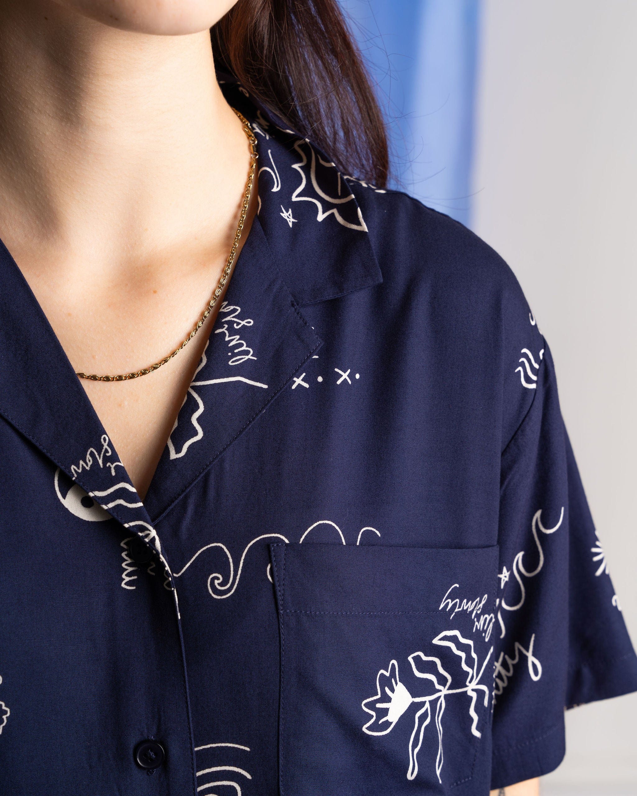 Serenity Womens Shirt Dress in Blue - Image 3