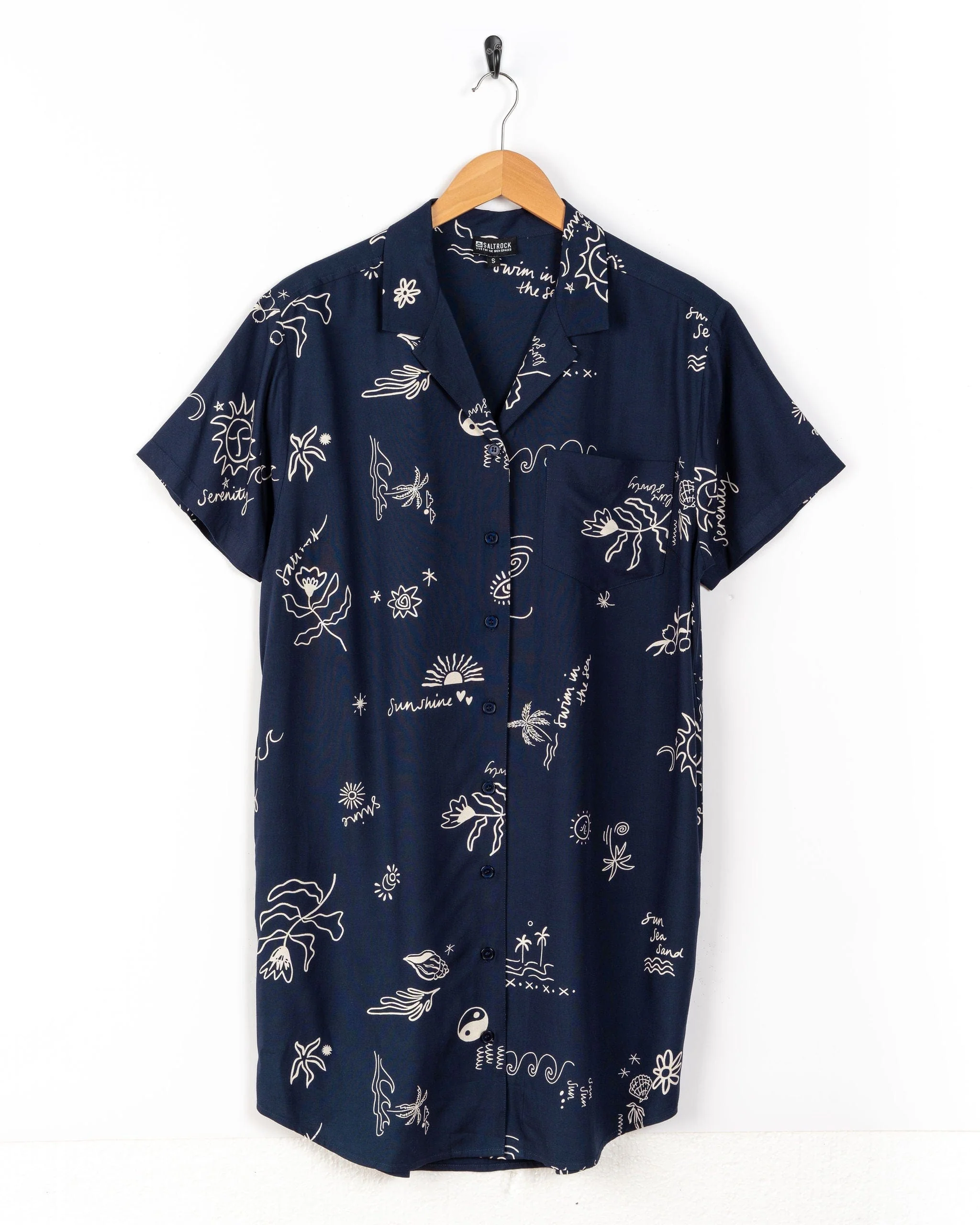 Serenity Womens Shirt Dress in Blue - Image 4