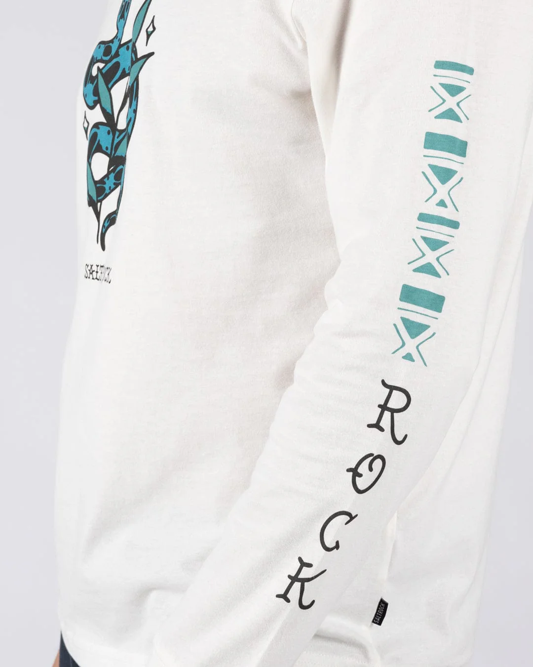 Yesterday's Youth Serpent Mens Long Sleeve T-Shirt in Cream - Image 4