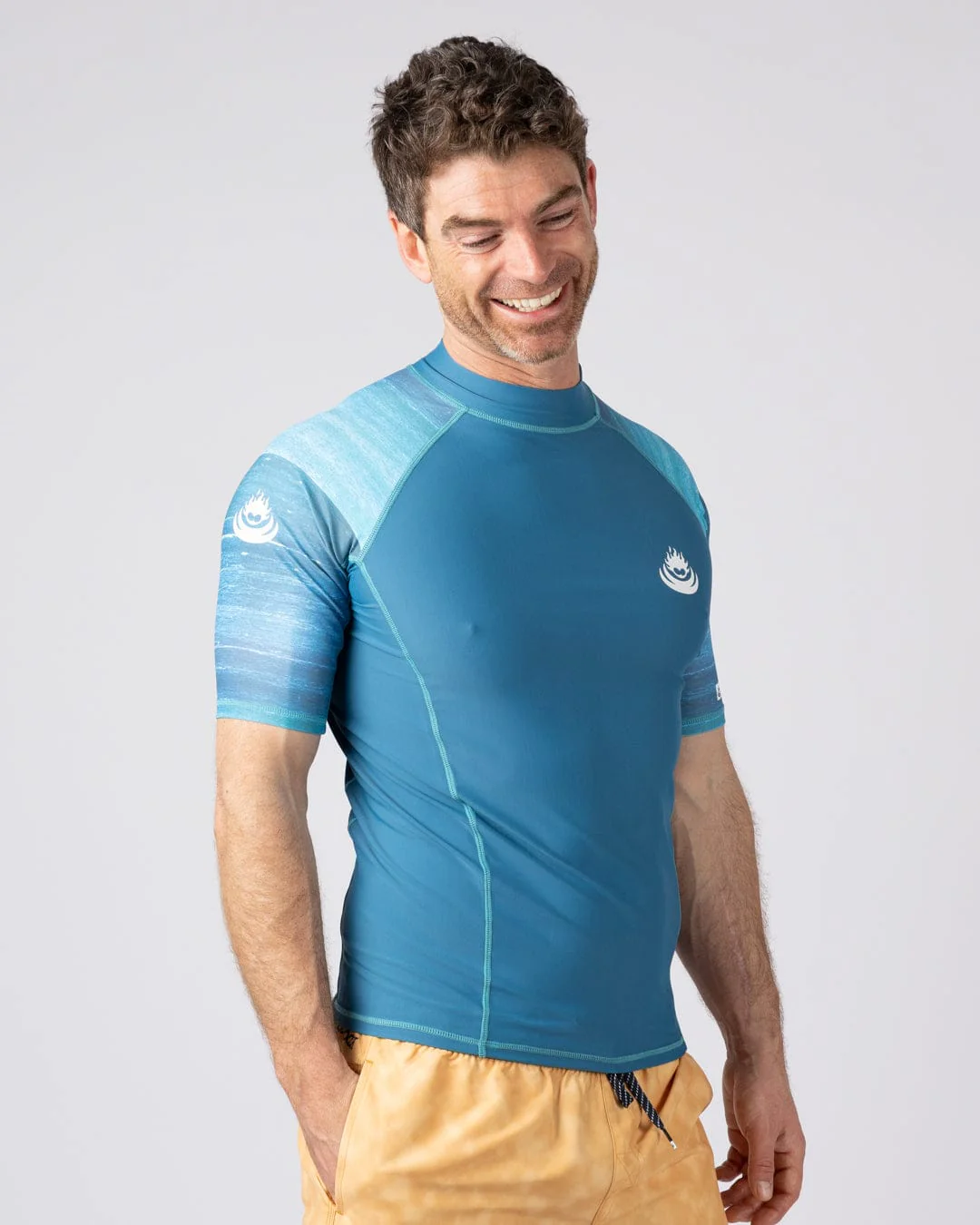 Set Mens Short Sleeve Rashvest in  Blue - Image 3