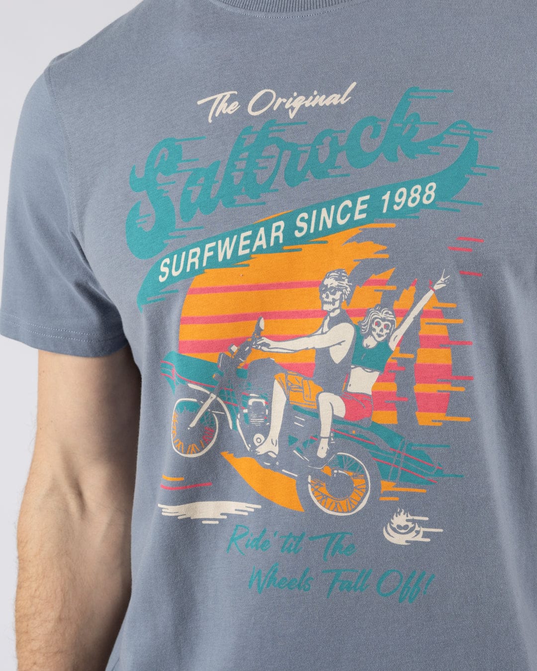 Shore Ride Mens Short Sleeve T-Shirt in Blue - Image 2