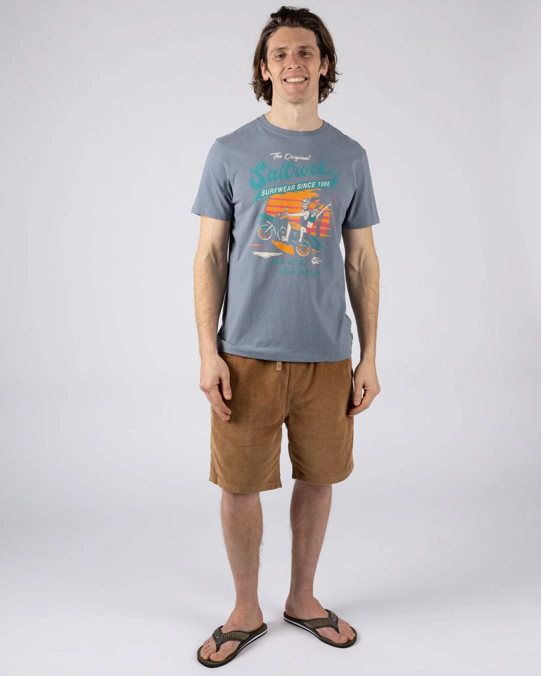 Shore Ride Mens Short Sleeve T-Shirt in Blue - Image 4