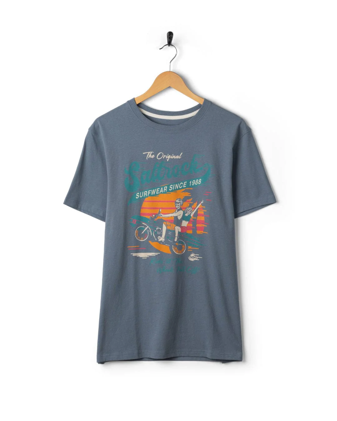 Shore Ride Mens Short Sleeve T-Shirt in Blue - Image 5