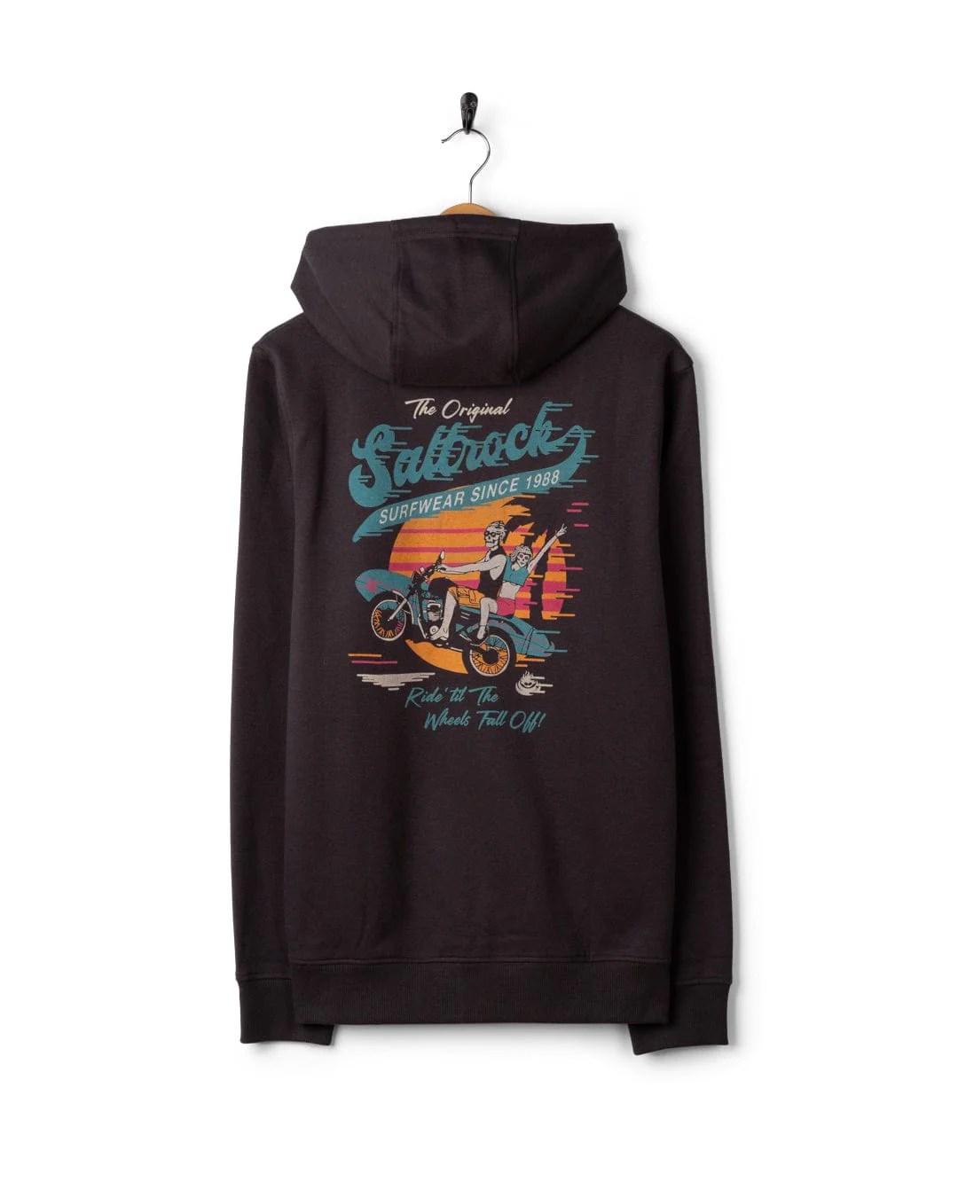 Shore Ride Mens Zip Hoodie in Dark Grey - Image 7