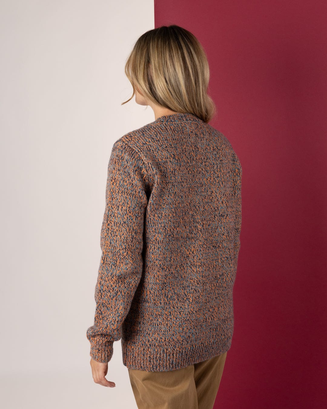 Sian Womens Fisherman Jumper in Orange - Image 4