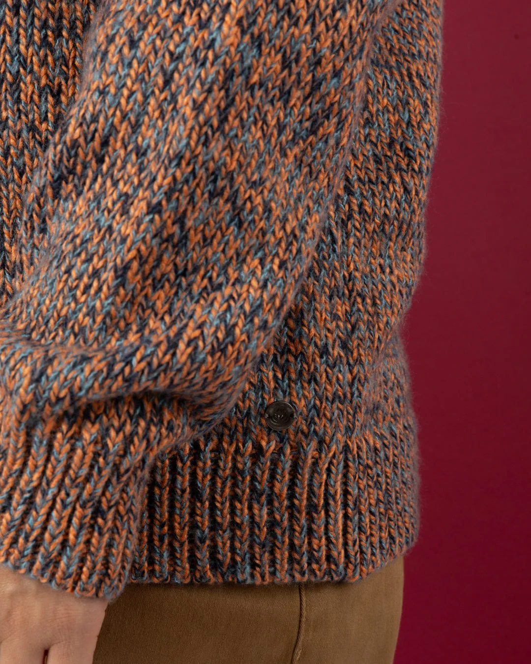 Sian Womens Fisherman Jumper in Orange - Image 6