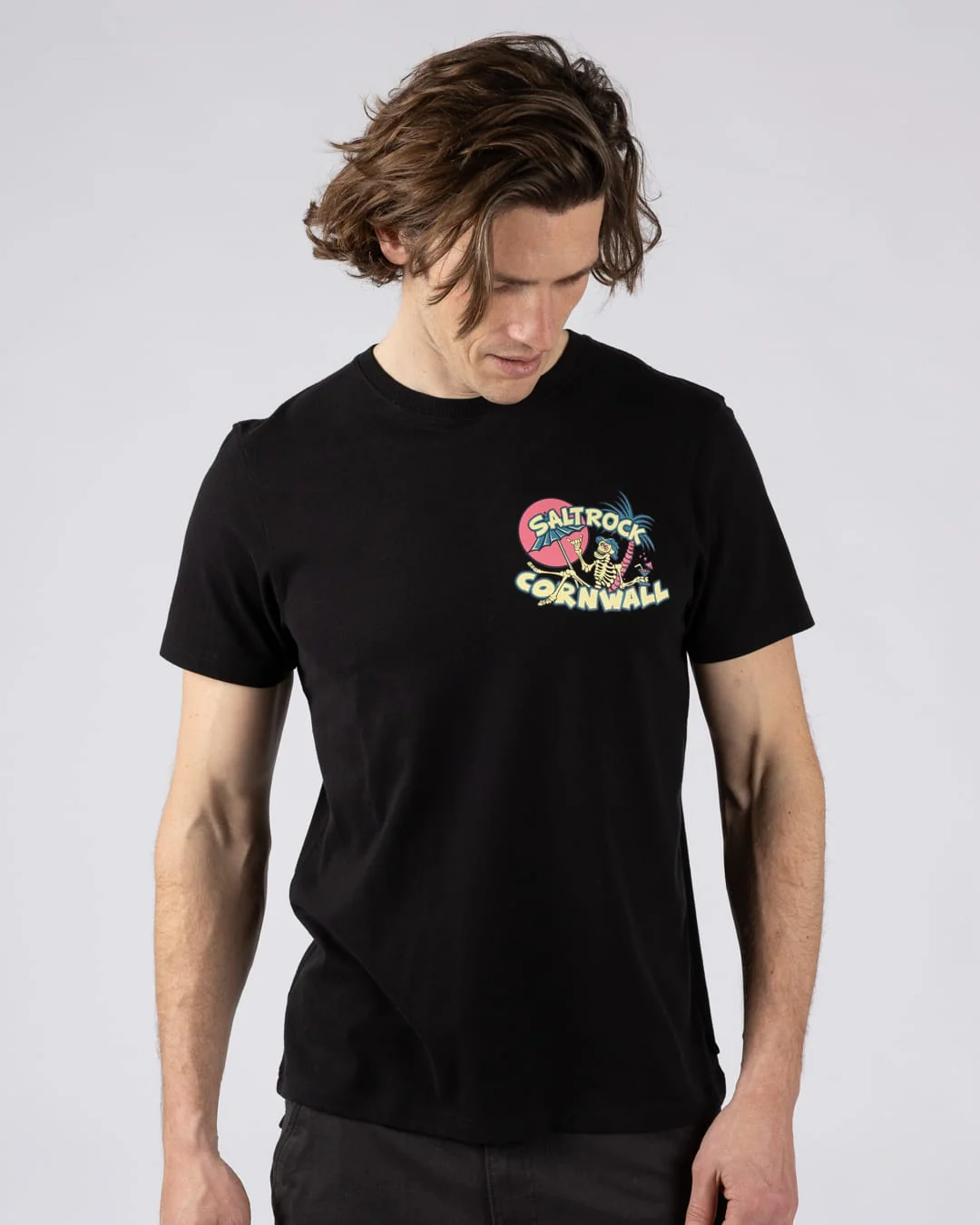 Sip “N”Dip Cornwall Mens Short Sleeve T-shirt in black - Image 2