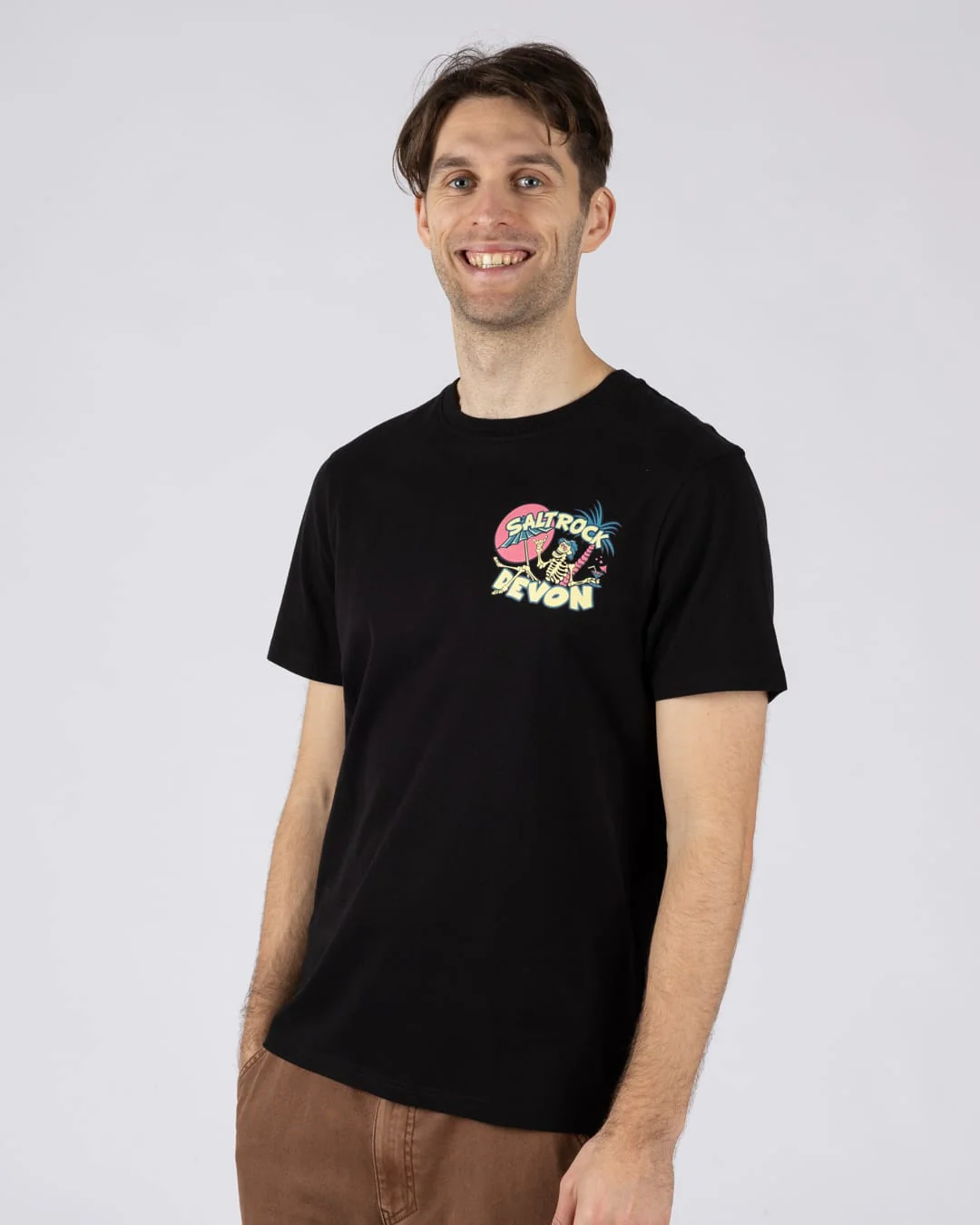 Sip “N”Dip Devon  Mens Short Sleeve T-shirt in Black - Image 4