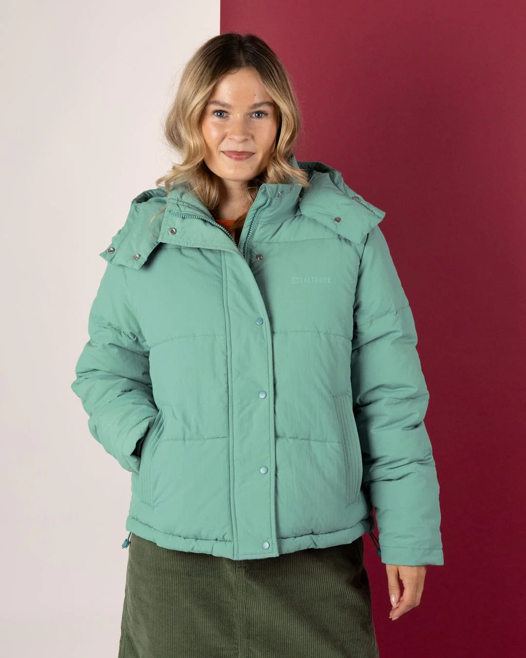 Solitude Womens Water Resistant Padded Jacket in Blue - Image 2