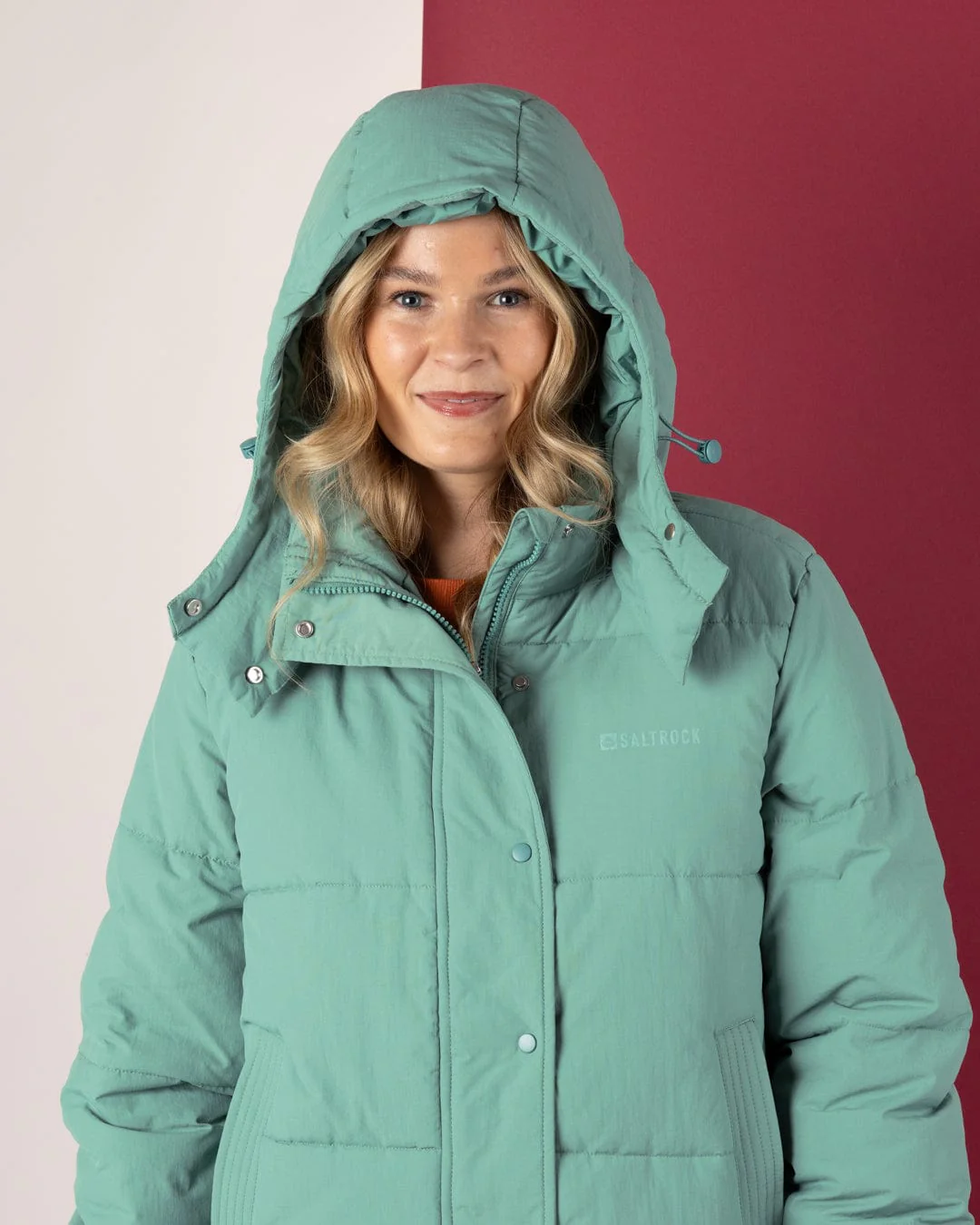 Solitude Womens Water Resistant Padded Jacket in Blue - Image 3