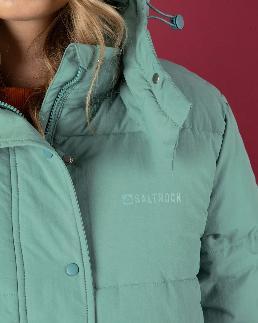 Solitude Womens Water Resistant Padded Jacket in Blue - Image 4