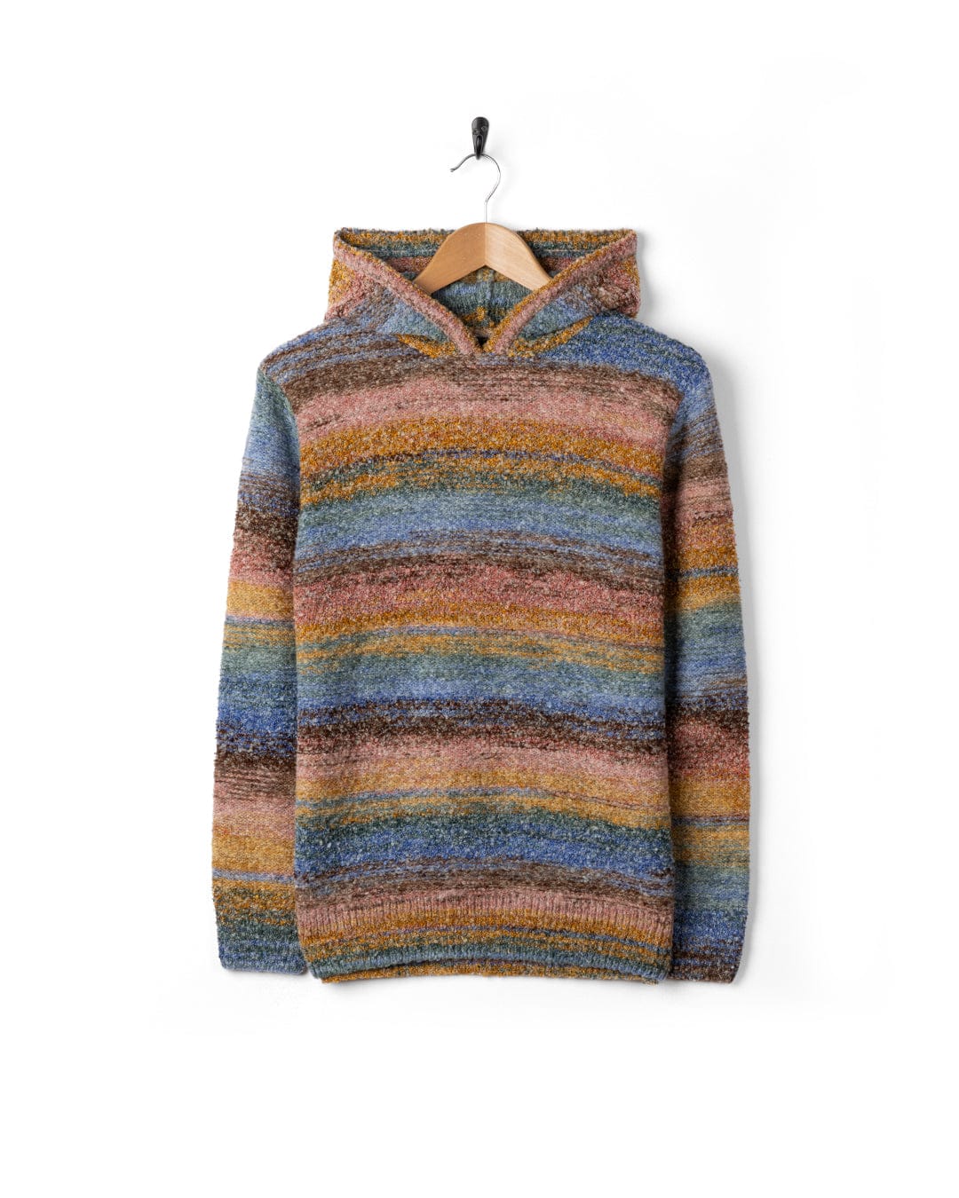 Space Dye Erin  Womens Hooded Jumper in Blue - Image 6