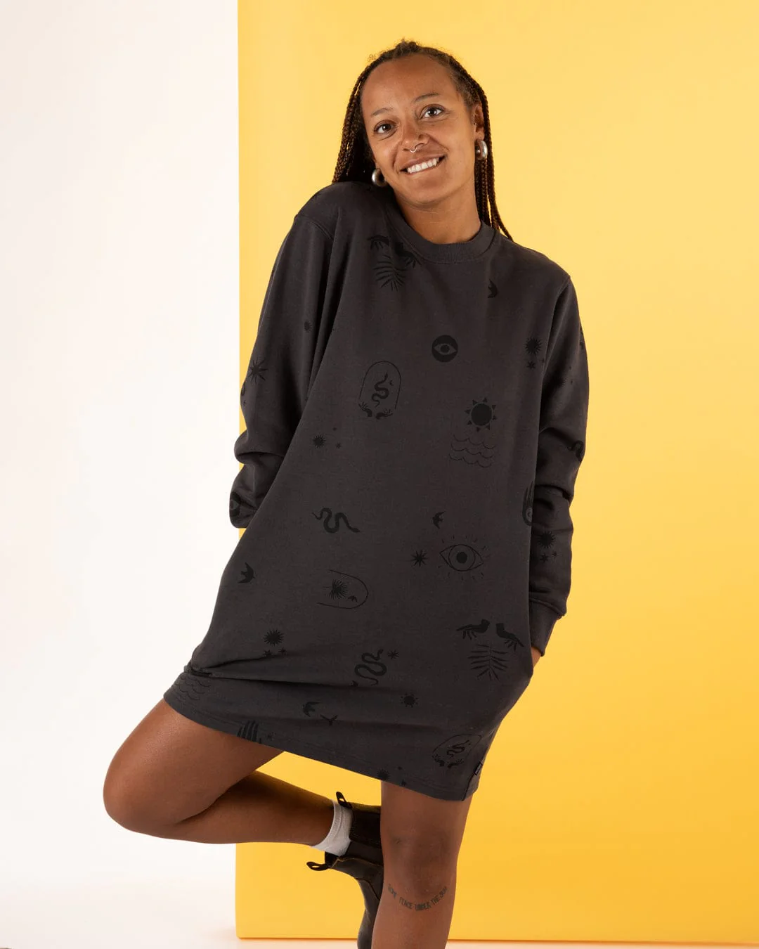 Spirit Womens Sweat Dress in Dark Grey - Image 6