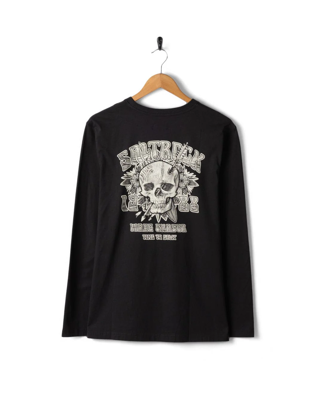 Split Mens Long Sleeve T-Shirt in Dark Grey - Image 3