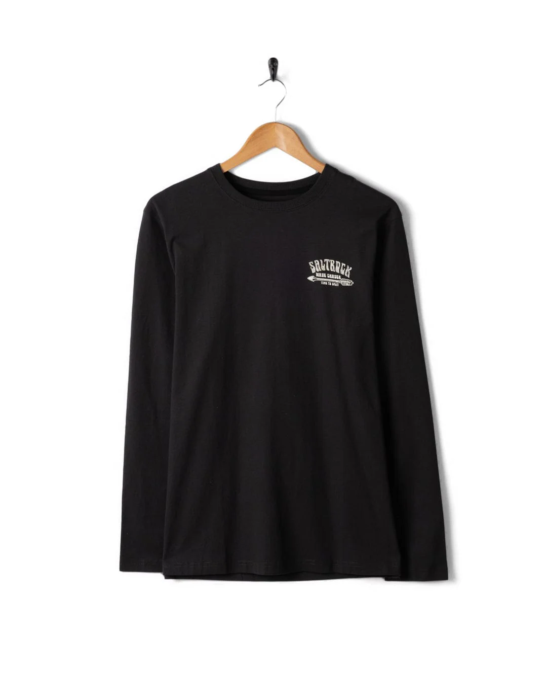Split Mens Long Sleeve T-Shirt in Dark Grey - Image 4