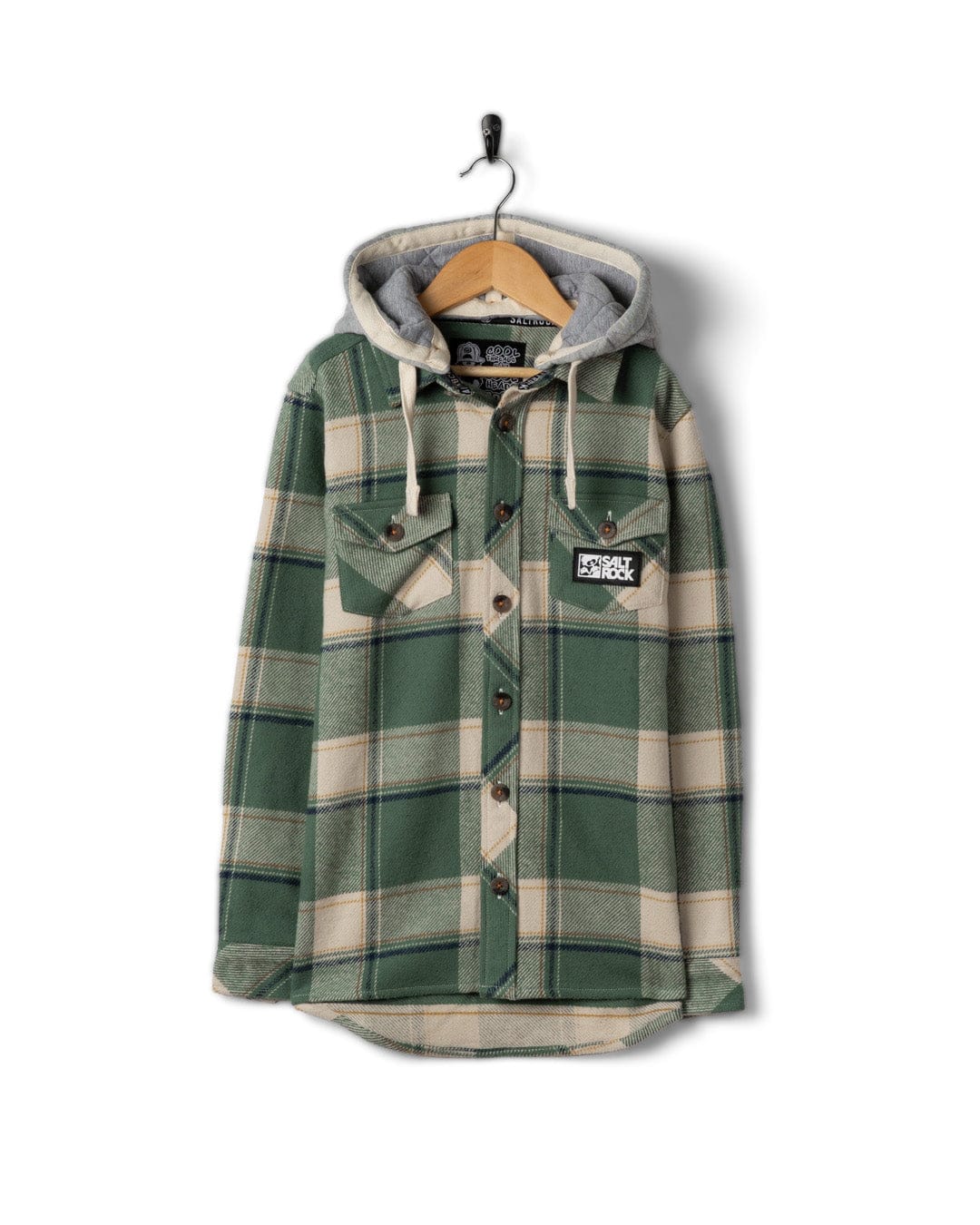 Strait Kids Long Sleeve Flannel Shirt in Dark Green