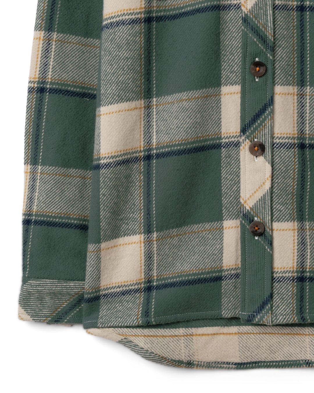 Strait Kids Long Sleeve Flannel Shirt in Dark Green - Image 3