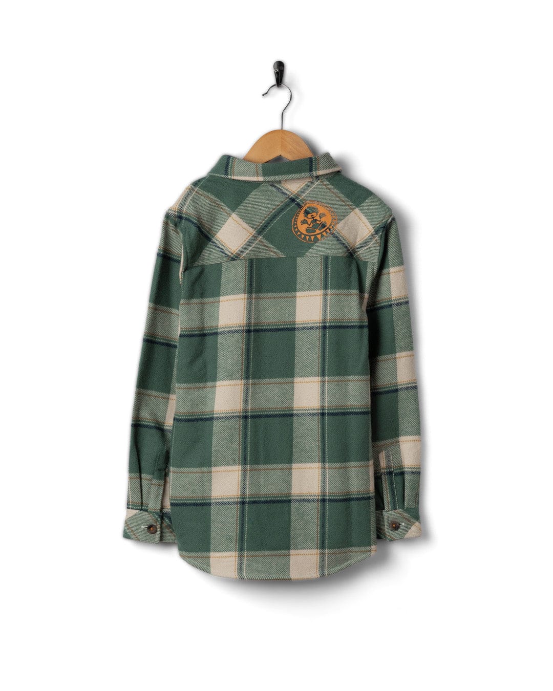 Strait Kids Long Sleeve Flannel Shirt in Dark Green - Image 6