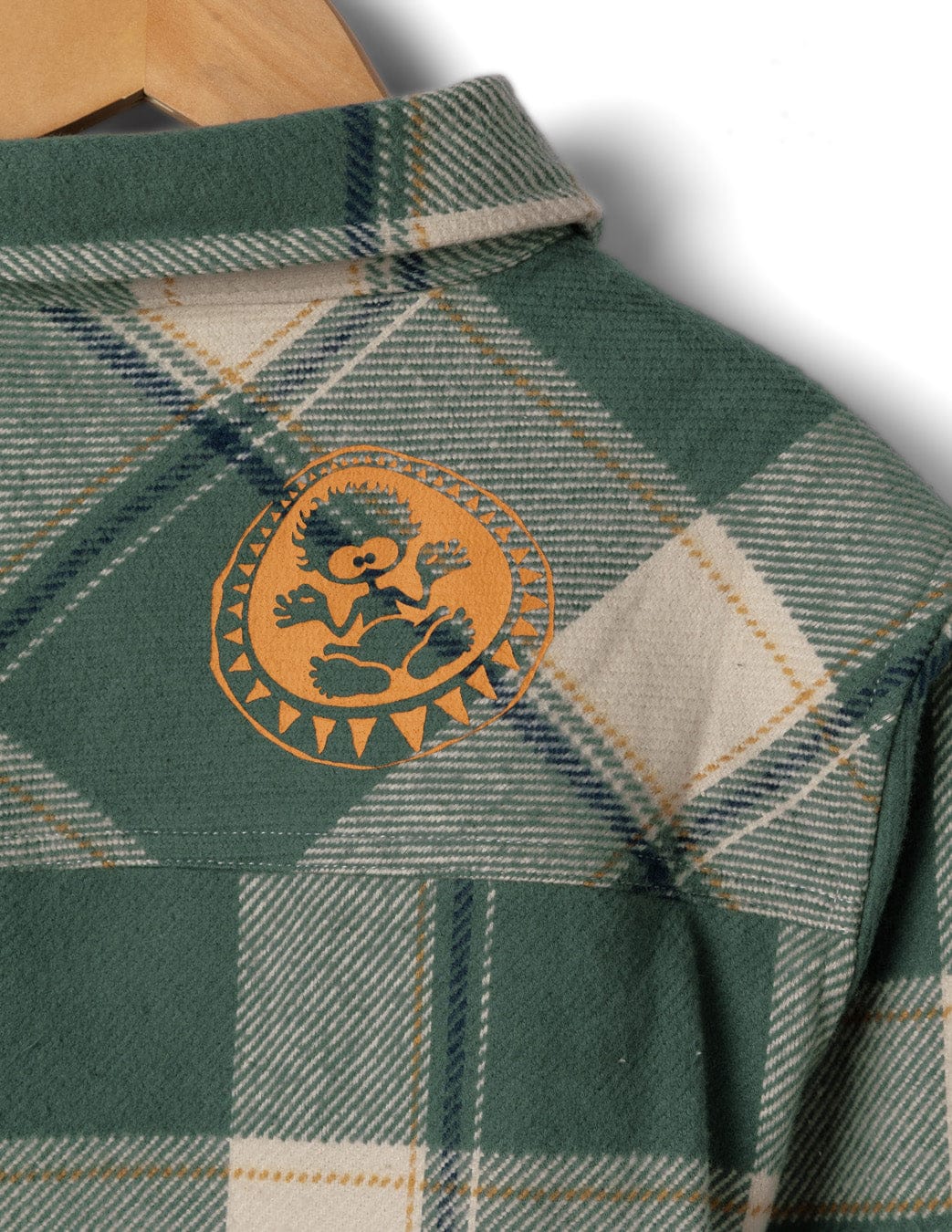 Strait Kids Long Sleeve Flannel Shirt in Dark Green - Image 7
