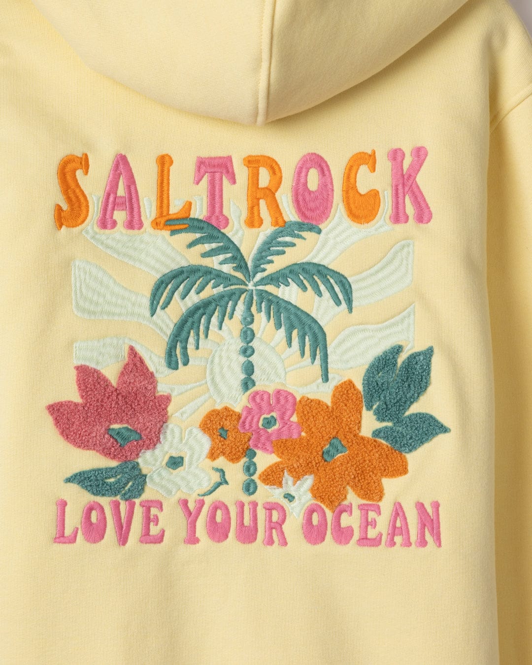 Sun Daze Kids Borg Lined Hoodie in Light Yellow - Image 3