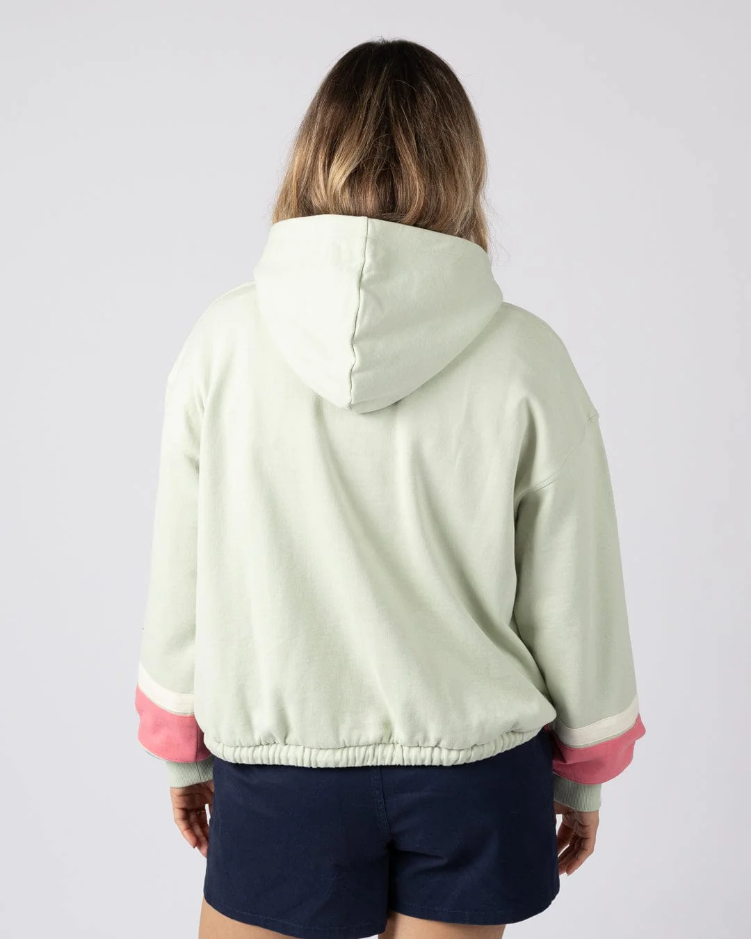 Sun Daze  Womens Pop Hoodie in Light Green - Image 4
