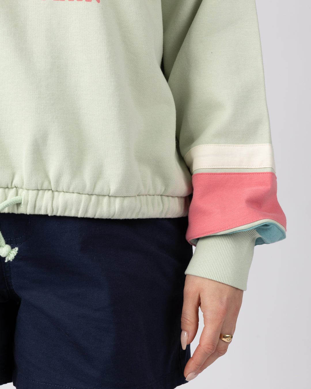 Sun Daze  Womens Pop Hoodie in Light Green - Image 7