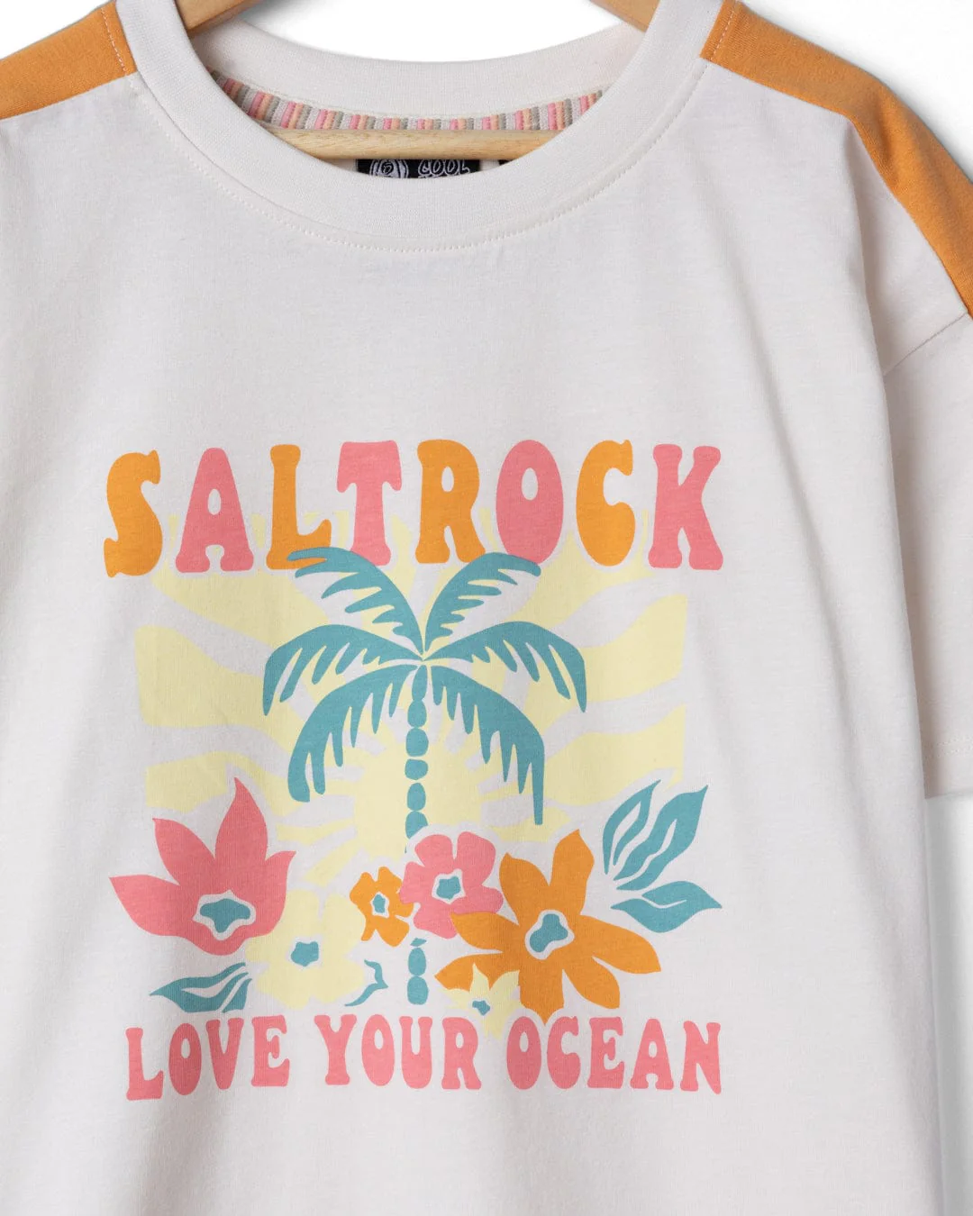 Sun Daze Kids Short Sleeve T-Shirt in Cream - Image 6