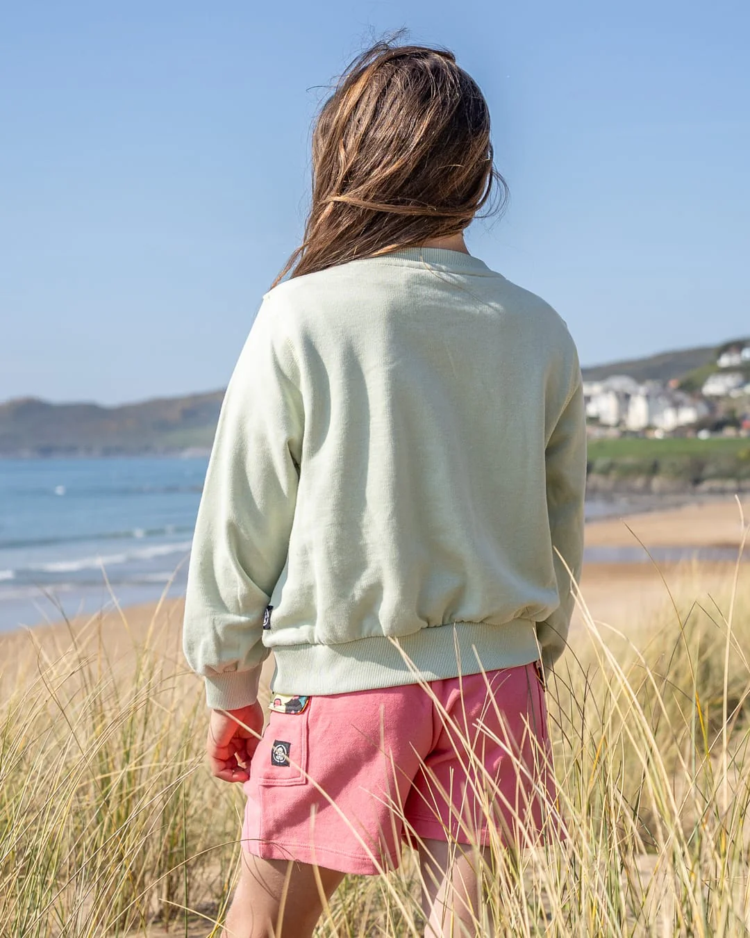 Sun Daze Kids Sweatshirt in Light Green - Image 4
