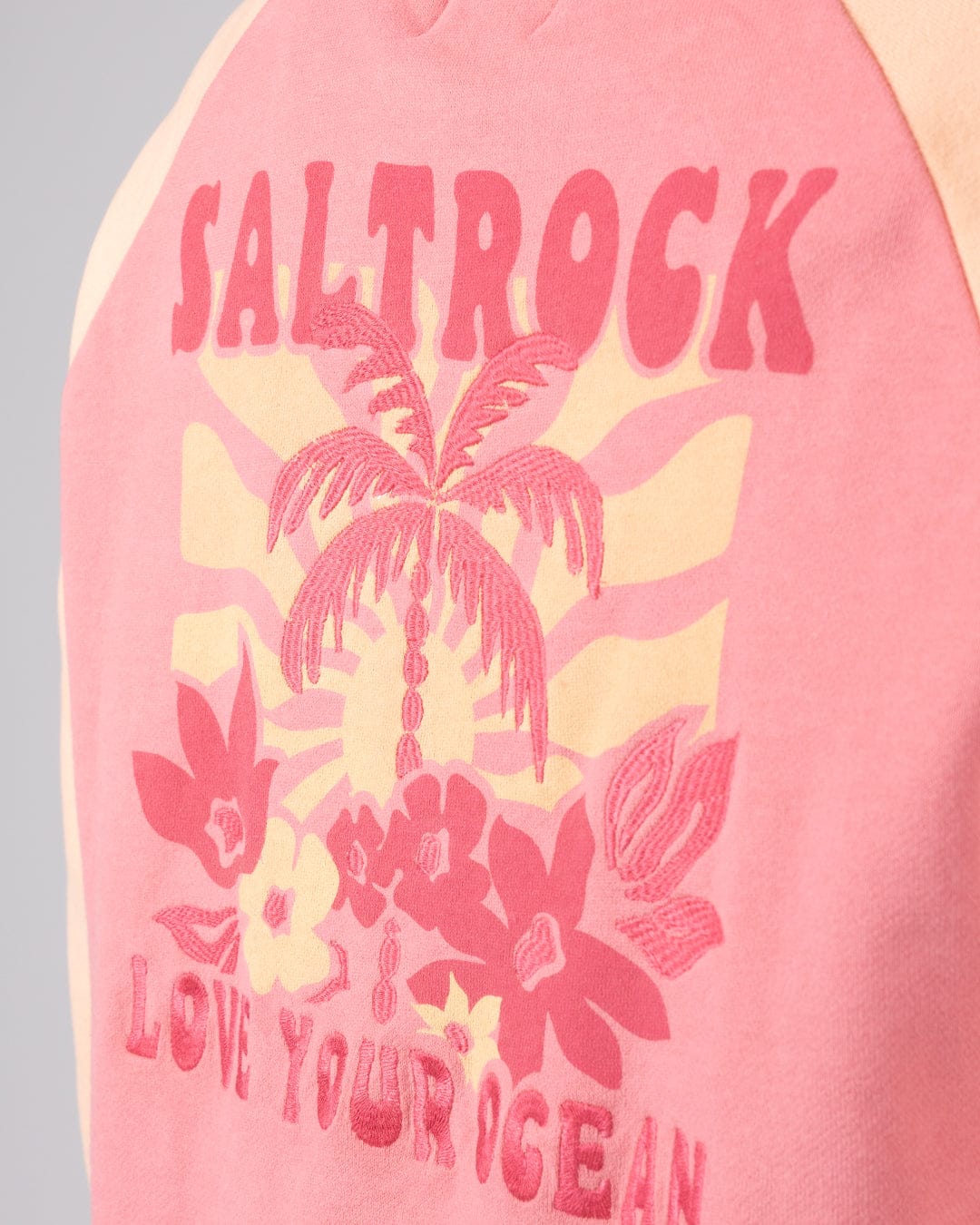 Sun Daze  Womens Zip Through Hoodie in Bright Pink - Image 6