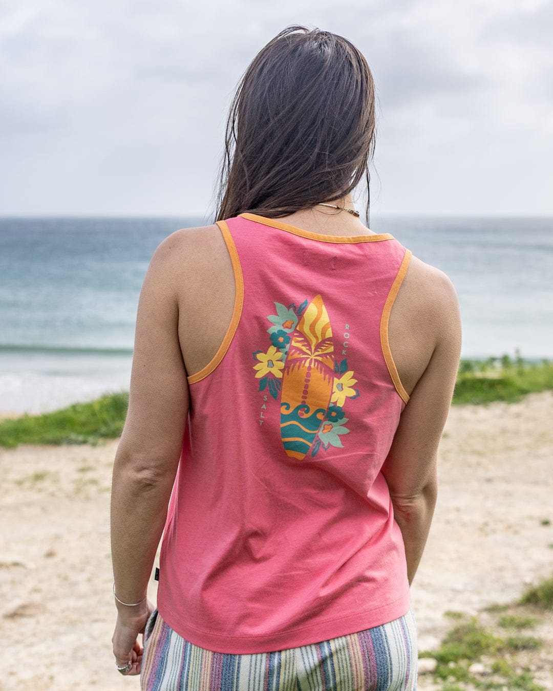 Sun Surfer Womens Vest in Bright Pink - Image 3