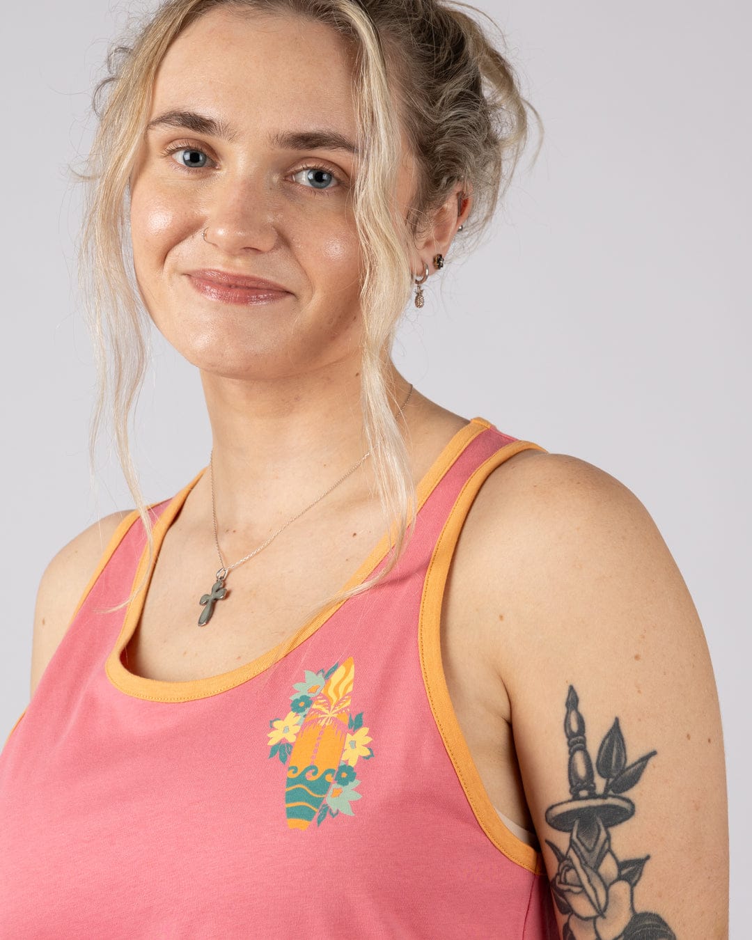 Sun Surfer Womens Vest in Bright Pink - Image 6
