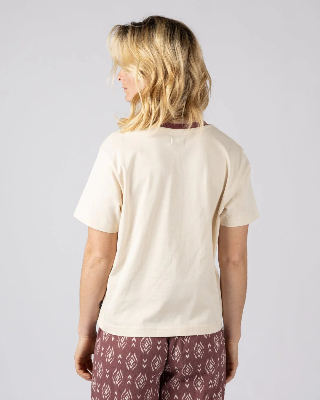 Sunset Seeker Womens Boxy Short Sleeve T-Shirt in Cream - Image 9