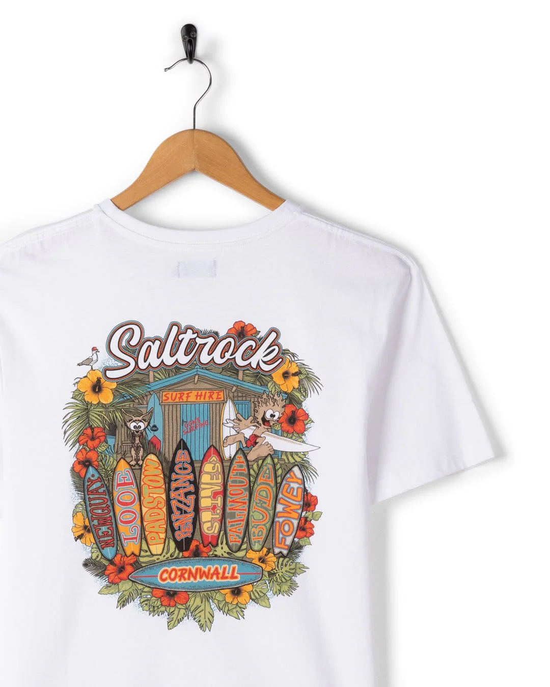 Surf Shack Cornwall Mens T-Shirt in White - Image 6